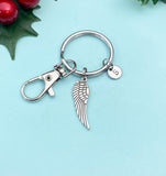 Silver Guardian Angel Wing Charm Keychain, N1916T