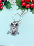Silver Owl Charm keychain, N1281