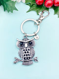 Silver Owl Charm keychain, N1281
