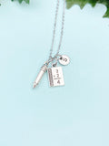 Math Necklace, Silver Math Charm, Pencil Charm, Math Teacher Gift, N793