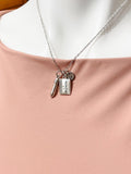 Math Necklace, Silver Math Charm, Pencil Charm, Math Teacher Gift, N793