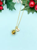Natural Tiger Eye Necklace, Natural Gemstone Jewelry, Gold Necklace, N6141