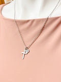 Personalized Initial Cross Necklace, Religious Jewelry Gift, N2343