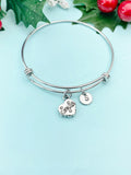 Silver Cookie Charm Bracelet Bangle, N4940