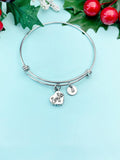 Silver Cookie Charm Bracelet Bangle, N4940