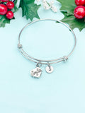 Silver Cookie Charm Bracelet Bangle, N4940