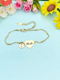 Gold Abuelo Bracelet, Heart, Grandfather, Silver Option, D609