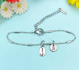 Silver Coffee Bean Charm Bracelet, Coffee Lover Gifts, AN50