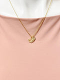 Gold Dinosaur Initial Necklace, Cute Charm Gift