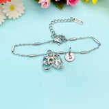 Silver Comedy Tragedy Drama Mask Charm Bracelet, Theater Play Club Gifts, N3498