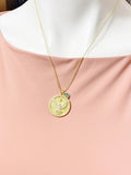 Gold Eagle Coin Necklace, Religious Pendant, Initial Charm Necklace, N3522