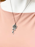Black Rose Necklace, Valentine Jewelry Gift, N5108