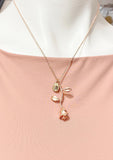 Rose Gold Rose Necklace, Rose Flower Foral Jewely, N172M
