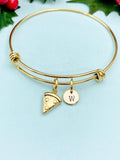 Pizza Gold Charm Bracelet Bangle, N6527B