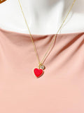 Red Heart Charm Necklace, Sweet Gifts, Valentine's Boyfriends Girlfriends Gift, N4323
