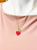 Red Heart Charm Necklace, Sweet Gifts, Valentine's Boyfriends Girlfriends Gift, N4323