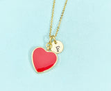 Red Heart Charm Necklace, Sweet Gifts, Valentine's Boyfriends Girlfriends Gift, N4323