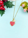 Red Heart Charm Necklace, Sweet Gifts, Valentine's Boyfriends Girlfriends Gift, N4323