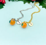Silver Orange Fruit Charm Necklace, N6678S