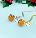 Orange Fruit Charm Necklace in Gold or Silver, N6678M