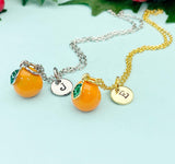 Orange Fruit Charm Necklace in Gold or Silver, N6678M