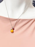 Silver Orange Fruit Charm Necklace, N6678S
