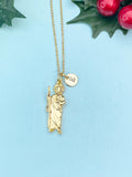 Gold Saint Jude Pendant Necklace, Real 18K Gold Plated Jewelry, N6680
