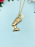 Gold Egypt Queen Pendant Necklace • 18K Gold Plated Jewelry for Women, N6684