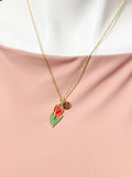 Gold Tulip Flower Charm Necklace • 18K Gold Plated Floral Jewelry for Women, N6685