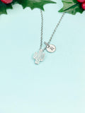 Silver Cactus Necklace • Mini Cacti Pendant • Dainty Floral Jewelry for Women, N5595S