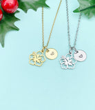 Hibiscus Flower Necklace • Gold or Silver Floral Pendant • Dainty Jewelry for Women, N6690