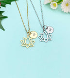 Lotus Flower Necklace • Gold or Silver Lotus Pendant • Dainty Spiritual Jewelry, N6691
