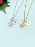 Snowflake Necklace • Gold or Silver Winter Pendant • Dainty Seasonal Jewelry, N6692
