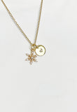 Snowflake Necklace • Gold Winter Pendant • Dainty Seasonal Jewelry, N6692G