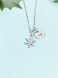Snowflake Necklace • Silver Winter Pendant • Dainty Seasonal Jewelry, N6692S