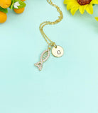Gold Fish Charm Necklace, N5915
