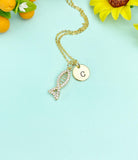 Gold Fish Charm Necklace, N5915