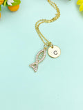 Gold Fish Charm Necklace, N5915