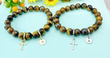 Tiger Eye Bracelet • Natural Stone Beaded Bracelet • Grounding Energy Jewelry, N6380M