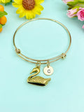 Gold Swan Charm Bracelet • Swan Pendant • Elegant Jewelry, N2163
