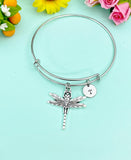 Dragonfly Charm Bracelet • Gold or Silver Insect Pendant • Nature Jewelry, N56