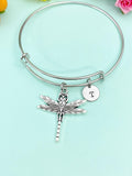 Dragonfly Charm Bracelet • Gold or Silver Insect Pendant • Nature Jewelry, N56