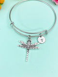 Dragonfly Charm Bracelet • Gold or Silver Insect Pendant • Nature Jewelry, N56