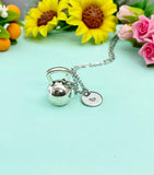 Kettlebell Charm Necklace • Silver Fitness Pendant • Athlete Workout Jewelry, N2594A