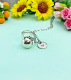 Kettlebell Charm Necklace • Silver Fitness Pendant • Athlete Workout Jewelry, N2594A