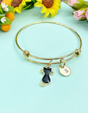 Black Cat Bracelet • Dainty Cat Charm • Minimalist Pet Lover Jewelry, N1029