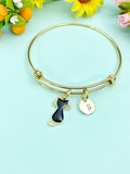 Black Cat Bracelet • Dainty Cat Charm • Minimalist Pet Lover Jewelry, N1029