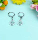 Silver Volleyball Charm Earrings – Dainty Sports Jewelry for Athletes, Coaches & Team Gifts, N5801S