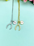 Silver Wishbone Charm Necklace – Dainty Good Luck Pendant for Hope, Wishes & New Beginnings, N6697