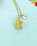 Gold Crown Charm Necklace • Dainty Royal Pendant • Minimalist Queen Jewelry, N6699